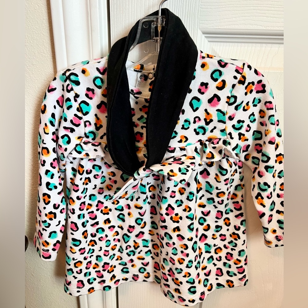 Little Me Cheetah Print Top with Headband